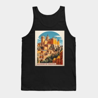 Alcazar de Segovia Spain Travel Tourism Retro Vintage Art Tank Top